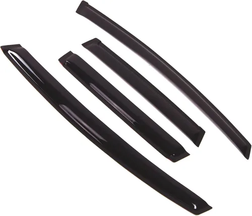 Visor de ventana compatible con Honda Fit 2009-2014, DGWV2-234 Deflector de montaje exterior, protector de lluvia, humo oscuro, juego de 4 piezas
