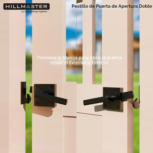 Miniatura 7 de Pestillo de puerta de doble lado HILLMASTER para valla de madera, pestillo de puerta basculante resistente para valla exterior, pestillo de puerta