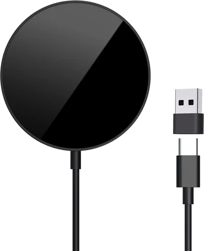 Cargador inalámbrico portátil magnético de 15 W, almohadilla de carga rápida para iPhone 16/15/14/13/12 Series y AirPods 2 3 Pro, cargador rápido