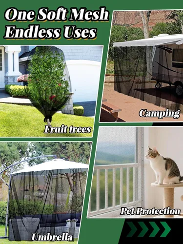 Miniatura 7 de ANPHSIN 2 barreras de red de jardín – 10 x 13 pies para cada red de malla de jardín de pájaros, malla de jardín resistente para terrazas, balcones