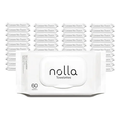 Miniatura 12 de Nolla Toallitas desechables, 100% a base de plantas, sin plástico y biodegradables, para adultos y niños, sin perfume, aloe calmante y vitamina E