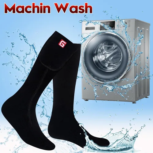 Miniatura 4 de Calcetines calefactables eléctricos para hombre, calcetines calefactables eléctricos con batería para hombre, calcetines térmicos de algodón