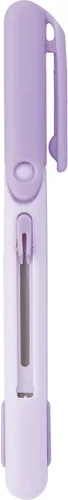 Raymay Fujii SH612V - Tijeras cortadas por bolígrafo, compactas, portátiles, mini, grisáceas, ambidiestros, zurdos, compatibles, lavanda