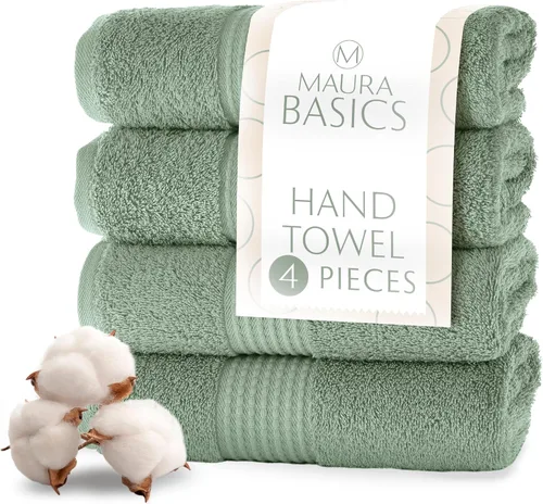 Miniatura 57 de MAURA Basics - Toallas de baño de 100 % algodón turco con bucles de gancho. Juego de toallas de felpa absorbentes de lujo extra grandes para baño