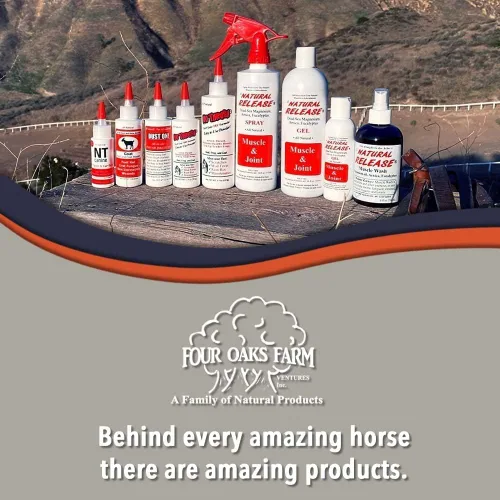 Miniatura 6 de Four Oaks Farm Ventures, Tratamiento en aerosol muscular de liberación natural, linimento de caballo para dolores musculares, dolor