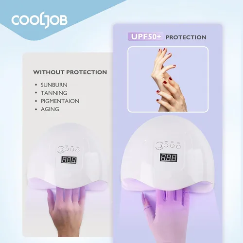 Miniatura 5 de COOLJOB Guantes anti-UV para lámpara de uñas, guantes profesionales de protección UV UPF50+ para manicuras, cuidado de la piel artística sin dedos