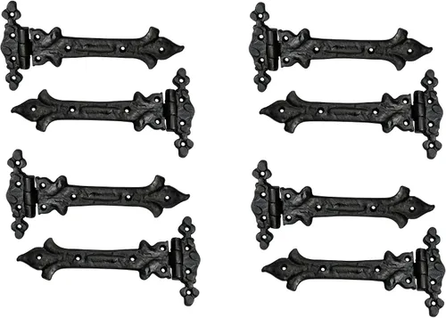 Miniatura 29 de Adonai Hardware Adonijah Bisagra falsa de aluminio para montaje frontal (6.5" x 12 Pack, Negro mate) para puertas de granero, puertas, armarios