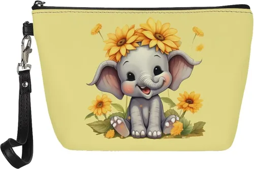 Miniatura 9 de Upetstory Bolsa de maquillaje de animales, bolso pequeño de cuero para cosméticos de viaje para niñas y mujeres, bolso de mano para lápiz labial
