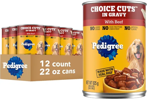Alimento húmedo para perros adultos Pedigree, trocittos de carne con salsa