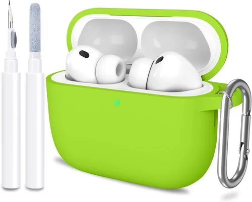 Miniatura 44 de Funda para AirPods Pro 3 con limpiador y protector de silicona suave con llavero para mujeres y hombres, funda para Apple AirPods Pro de 3ª Claro