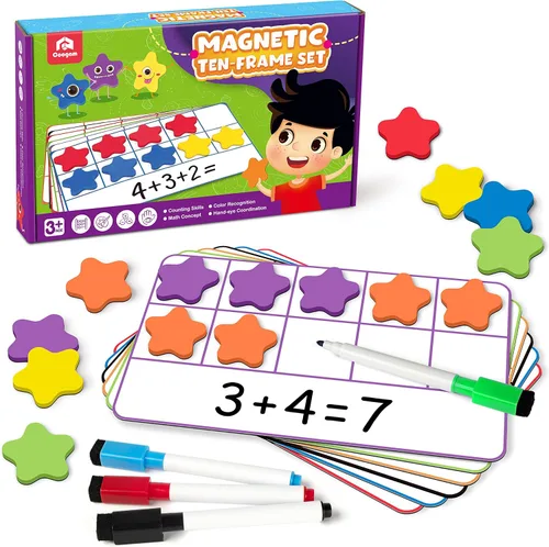 Coogam Conjunto Magnético de Marco de Diez, Juegos de Conteo de Números EVA Manipulativos Matemáticos, Juguete Educativo Montessori, Regalo para