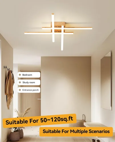 Miniatura 5 de Lámpara de techo moderna Sputnik LED regulable con control remoto, iluminación de techo negra empotrada, lámpara de techo para dormitorio, estudio