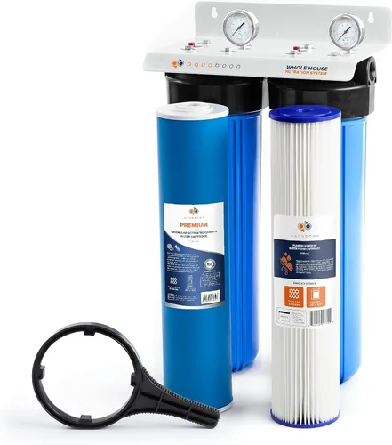 Miniatura 12 de Sistema de filtrado de agua de 2 etapas para todo el hogar que reduce el cloro y los sedimentos, 20 x 4.5 GAC y filtros de sedimentos incluidos