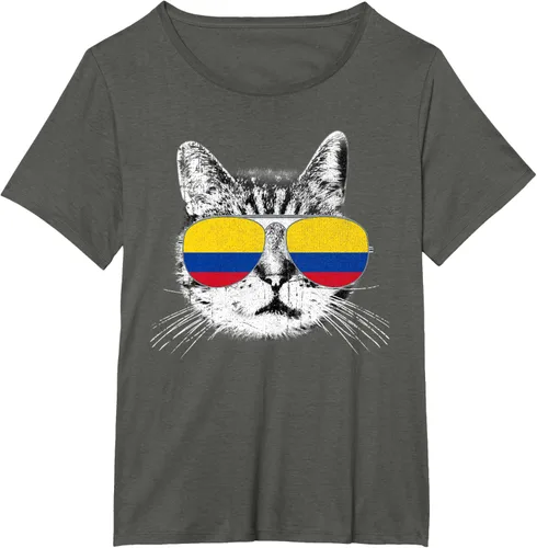 Miniatura 64 de Camisa de bandera de Colombia, orgullo colombiano, gato, hombres, mujeres, niños, camiseta de regalo