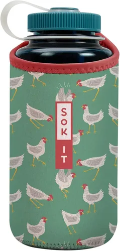 Miniatura 211 de Sok It BotlSok Funda para botella de agua con cubierta de neopreno aislante (Floral abstracto, se ajusta a CamelBak o Nalgene de 12 onzas)