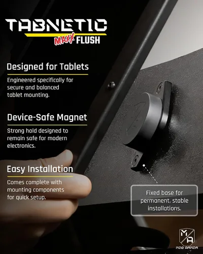 Miniatura 2 de Mob Armor Tabnetic Maxx - Soporte para tablet de perfil bajo con potente agarre magnético para iPad, Android y Microsoft Surface Tablets, compatible