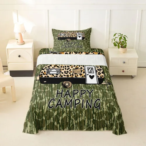 Miniatura 59 de Erosebridal American Flag Bed Sheets Twin Army Green Camo Deep Pocket Fitted Sheet for Kids Boys Girls Bear Claw Hunting Theme Bedding Set Camoflage