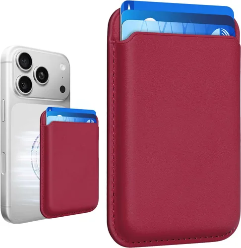 Miniatura 11 de Tarjetero magnético más fuerte de piel RFID para iPhone 16 Series, accesorios Mag-Safe para iPhone 17/16/15/14/13/12 y Pro/Promax, negro