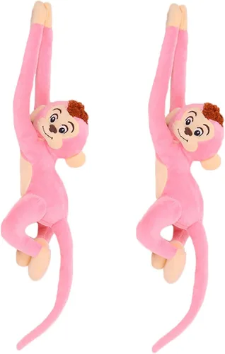 Miniatura 10 de zhidiloveyou 2 piezas de mono de peluche colgante de peluche lindo mono de juguete para niños adultos, 27.6 pulgadas Marrón oscuro+marrón claro