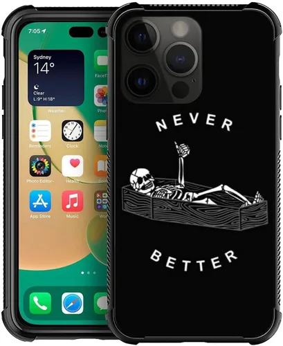 Miniatura 40 de ZHEGAILIAN Funda compatible con iPhone 14, funda de munición AK 47, parte trasera de vidrio templado+funda protectora de TPU de silicona suave