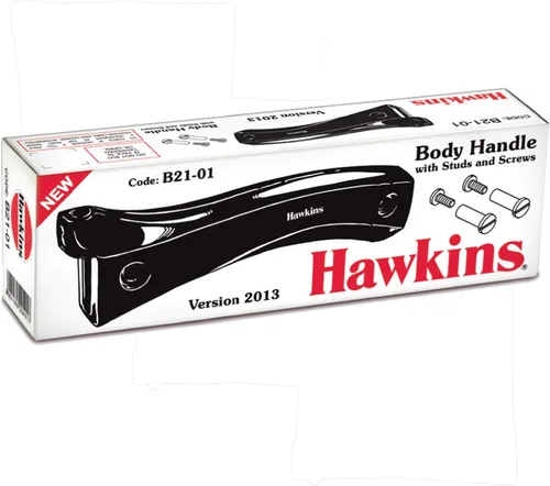 Hawkins Par de manijas de cuerpo con perno y tornillo para ollas a presión Hawkins de 1,5 litros a 12 litros (BP BH95), color negro, estándar,