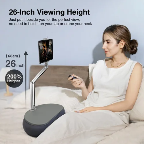 Miniatura 6 de elitehood Soporte de almohada alto para tableta, soporte de almohada ajustable para Kindle de brazo largo para leer en la cama, soporte de iPad