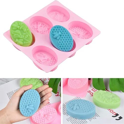 Miniatura 3 de 2 moldes de jabón de silicona de abeja, moldes de panal para hacer dulces de gelatina de chocolate