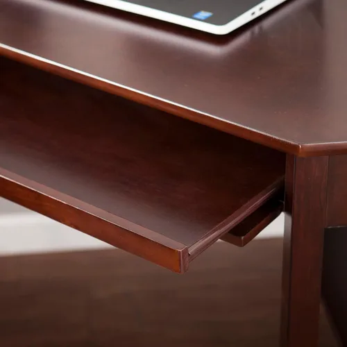 Miniatura 7 de SEI Furniture - Escritorio esquinero para computadora Wardboro - Espresso - Diseño de transición, acabado marrón - Ideal para oficina en casa