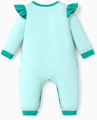 Miniatura 2 de Disney Stitch Princess Cenicienta Ariel Minnie Winnie Baby Girls - Mameluco de manga larga con volantes para recién nacidos y niños pequeños