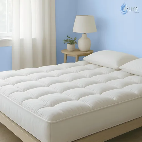 Miniatura 2 de Cubrecolchón y almohadilla protectora de colchón en uno, cubrealmohada alternativa de plumón de felpa de lujo; haz que tu cama sea lujosa; bolsillos