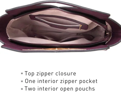 Miniatura 6 de Dasein Bolso de mano de moda para mujer con asa triangular, bolso de trabajo con cartera a juego