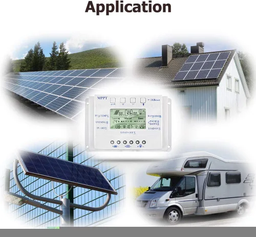 Miniatura 7 de MPPT T-10 Controlador de carga solar de 12 V 24 V para entrada máxima de 48 V con pantalla LCD, controlador de carga MPPT compatible con PWM