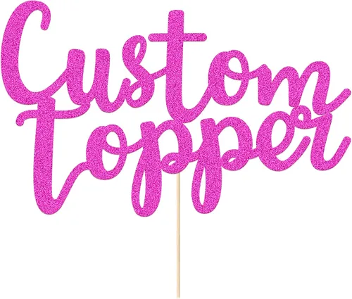 Miniatura 13 de EDSG Decoración personalizada para tartas, decoración personalizada de doble cara con purpurina para tartas con cualquier número de texto, 11 Oro