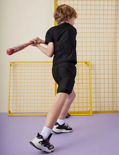 Miniatura 4 de Topeter Pantalones cortos de compresión acolchados para jóvenes, ropa interior de hockey de fútbol, almohadilla de cadera, equipo de impacto
