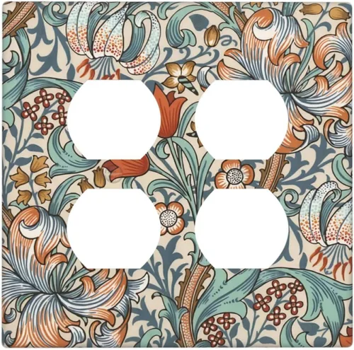 Miniatura 22 de Cubiertas Decorativas para Placas de Interruptor Bosque Primavera Hada Encantada País de las Maravillas Suelo Verde 2 Gang Cubierta de Interruptor
