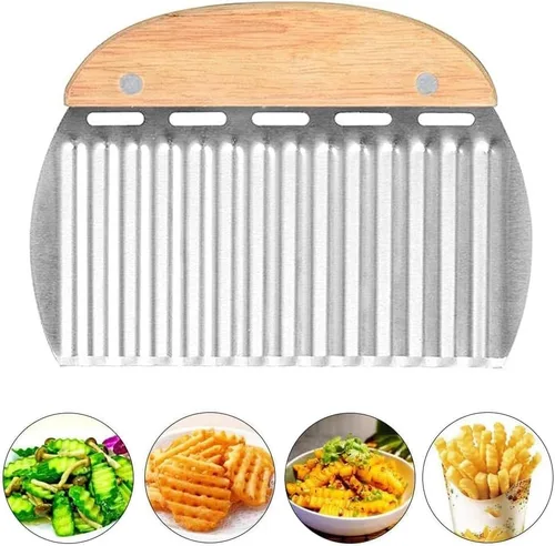 Cortador de arrugas para verduras, de acero inoxidable, patata, zanahoria, virutas de verduras, onduladas, cortador de patatas fritas