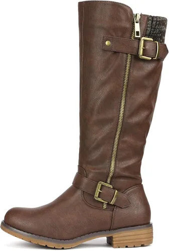 Miniatura 2 de DREAM PAIRS Botas de equitación hasta la rodilla con cremallera lateral para mujer