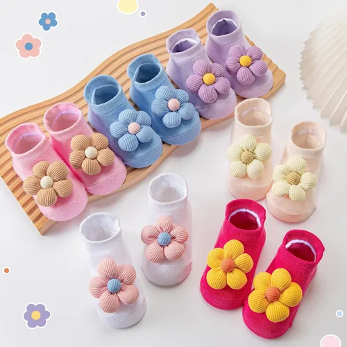 Miniatura 4 de Aroveea Calcetines antideslizantes de algodón para bebés y niñas de 0 a 3 años