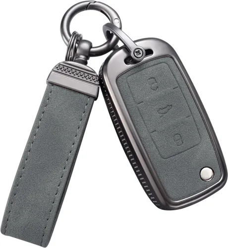 Miniatura 12 de YO&YOYE Compatible con funda para llavero VW Volkswagen con llavero protector de llave de cuero