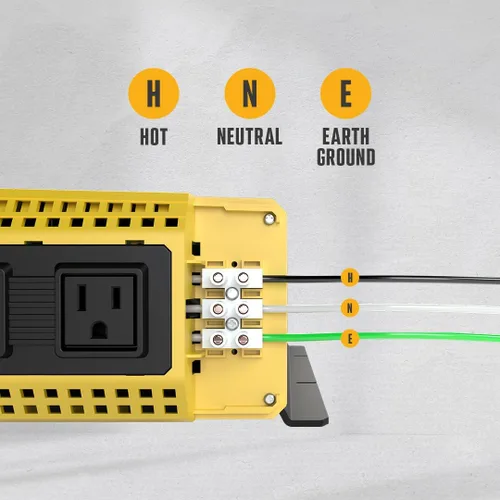 Miniatura 7 de Krieger - Inversor sinusoidal puro de 1500 vatios y 12 V, salidas de CA dobles y USB, kit de instalación incluido, alimentación portátil automotriz
