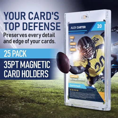 Miniatura 2 de Estuche soporte magnético premium de 35PT - 360PT para tarjetas Soporte magnético para cartas de intercambio, deportes profesionales, fútbol