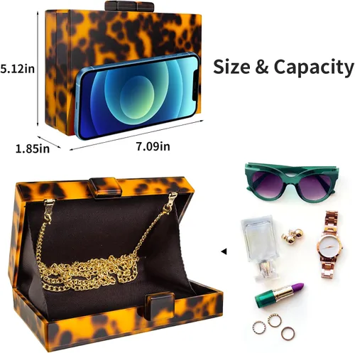 Miniatura 4 de YYW Bolso de mano de noche de acrílico para mujer, elegante bolso de hombro cruzado para boda, cóctel, fiesta, fiesta de Navidad