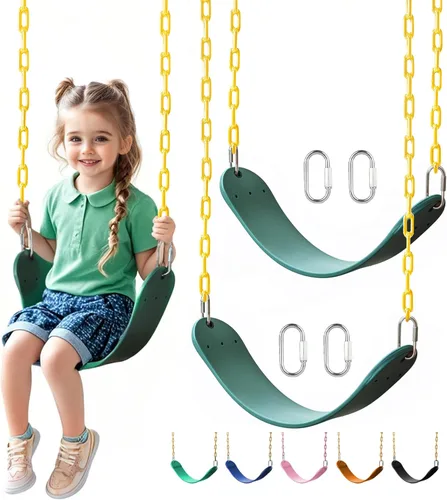 Miniatura 8 de Asiento de columpio resistente, cadenas de 66" resistentes a la oxidación con sección recubierta de PPC de 30", accesorio de repuesto