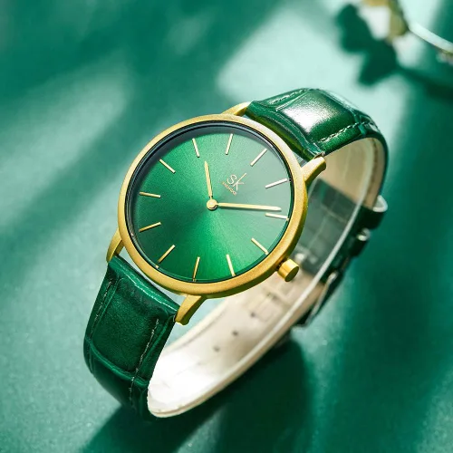 Miniatura 6 de SHENGKE Simplicity - Reloj creativo de cuero genuino para mujer elegante reloj de pulsera para mujer