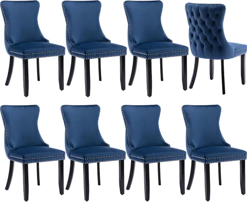 Miniatura 64 de Juego de 2 sillas de comedor modernas, sillas de comedor tapizadas acolchadas con patas de madera maciza, silla de cocina de tela de lino beige