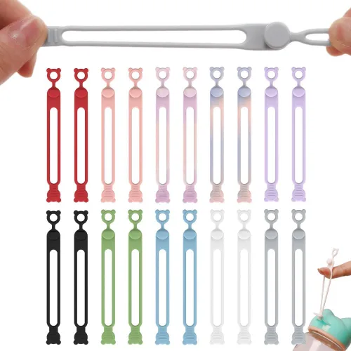 Miniatura 8 de Organizador de cables de datos, organizador de silicona reutilizable, organizador de bridas de cables de silicona 2025, organizador de cables
