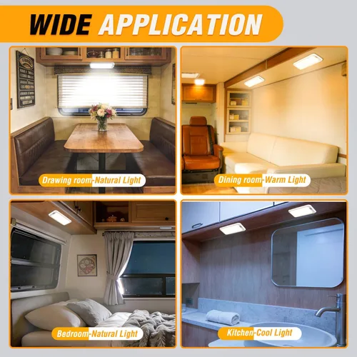 Miniatura 8 de Nilight LED Interior Light 2PCS 12.5 Inch 10W 96LEDs 3 Color Dimmable (3100K-6500K) with Memory Function, 12V-30V Ceiling Lights for RV Camper