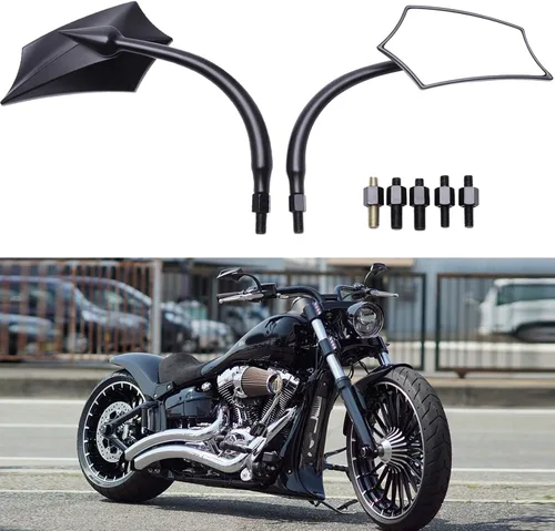 Espejos Universales para Motocicleta, Espejo de Doble Toma con Rosca M8 M10 Compatible con Sportster 883, Bicicleta de Calle, Moto de Cross, Crucero