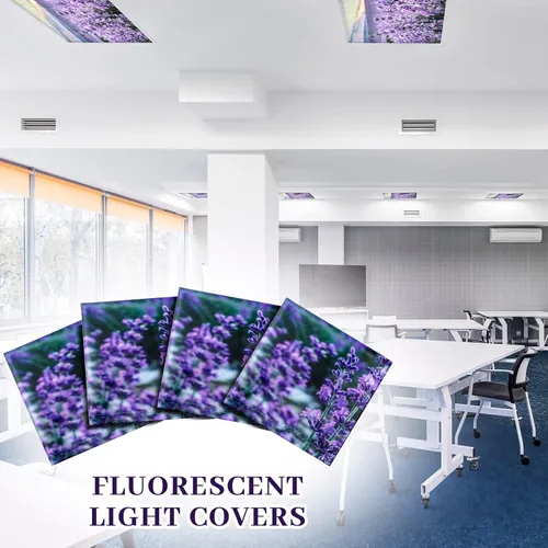 Miniatura 5 de Patelai Paquete de 8 cubiertas de luz fluorescente para techo de aula de 4 x 2 pies, cubiertas de luz magnéticas, filtro para techo suspendido