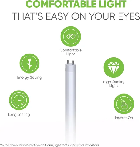 Miniatura 2 de NYLL Tubo LED T8 G13 tipo A Plug & Play de 3 pies, blanco cálido (2700 K), repuesto directo para 30 W F30T8/WW, F30T12/SPX30, F30T12/SP30, F30W/830